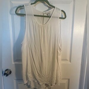 Plus Size white cotton tank top
